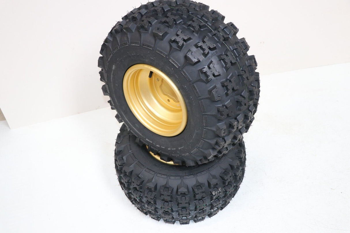 NEW 20x11x9 rear tires + wheels rims Yamaha Banshee Raptor YFZ450 GOLD 3