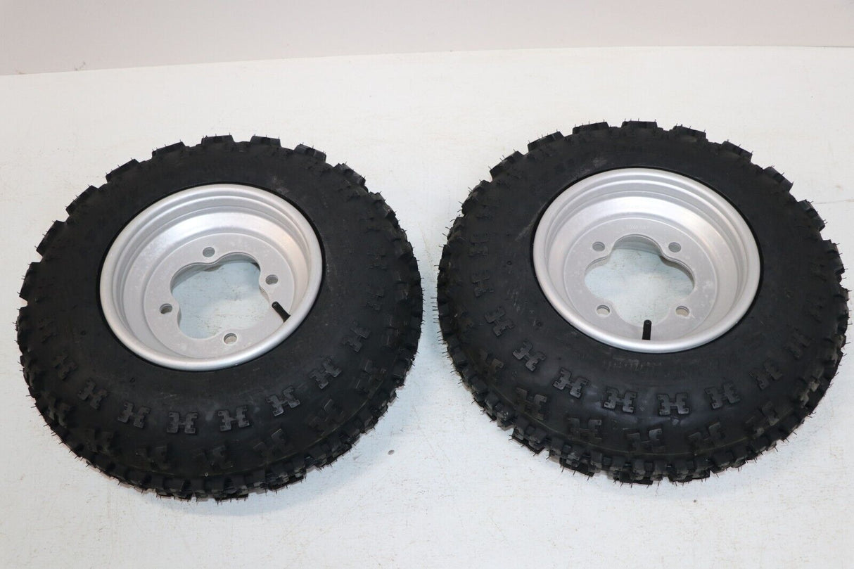 NEW 21x7x10 front tires + wheels rims HONDA 450r 400EX 300EX TRX250r SILVER 2