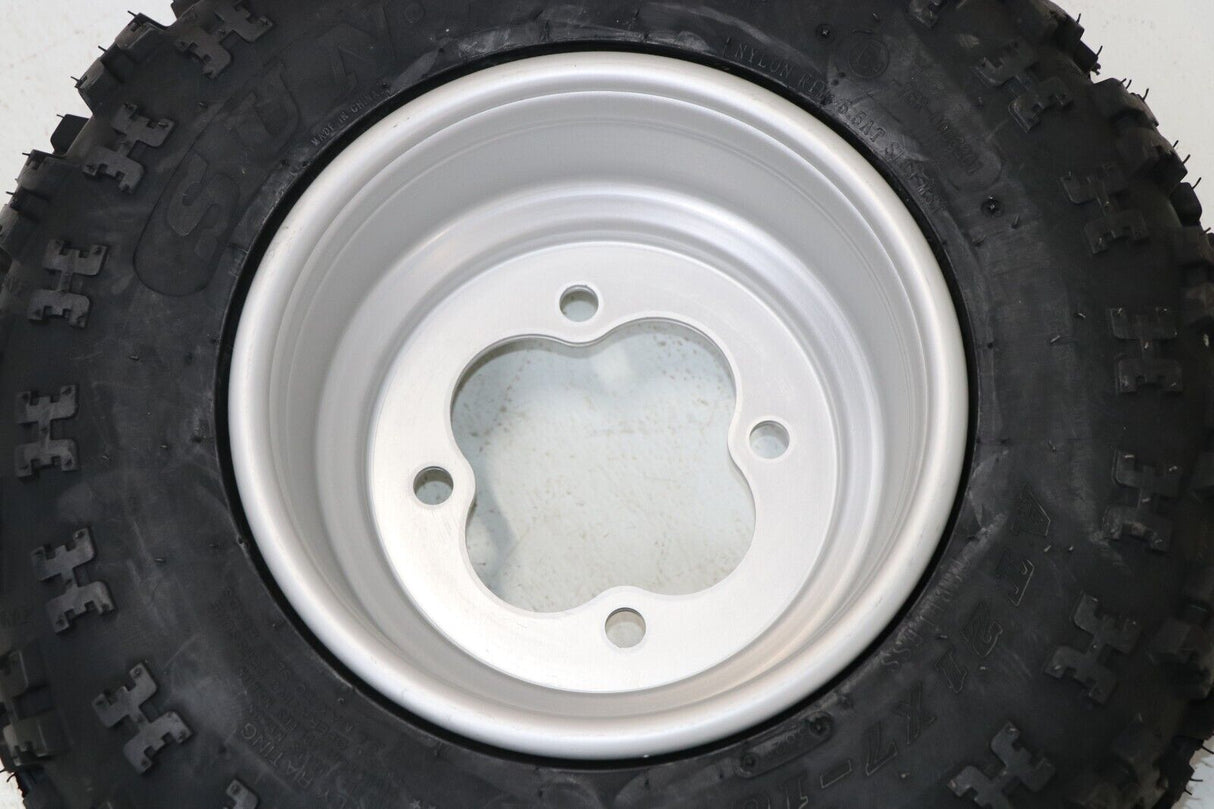 NEW 21x7x10 front tires + wheels rims HONDA 450r 400EX 300EX TRX250r SILVER 6