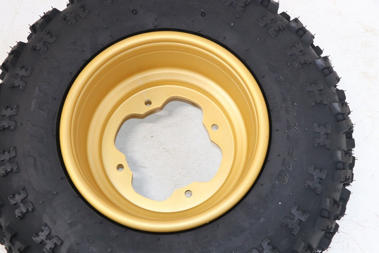 NEW 21x7x10 front tires + wheels rims Yamaha Banshee Raptor YFZ450 GOLD 7