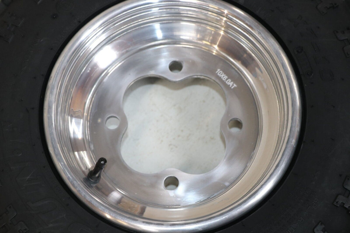 NEW 21x7x10 front tires + wheels rims HONDA 450r 400EX 300EX TRX250r POLISHED 4