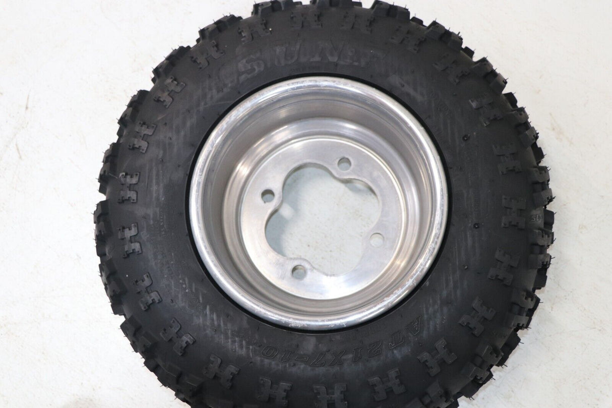 NEW 21x7x10 front tires + wheels rims HONDA 450r 400EX 300EX TRX250r POLISHED 6