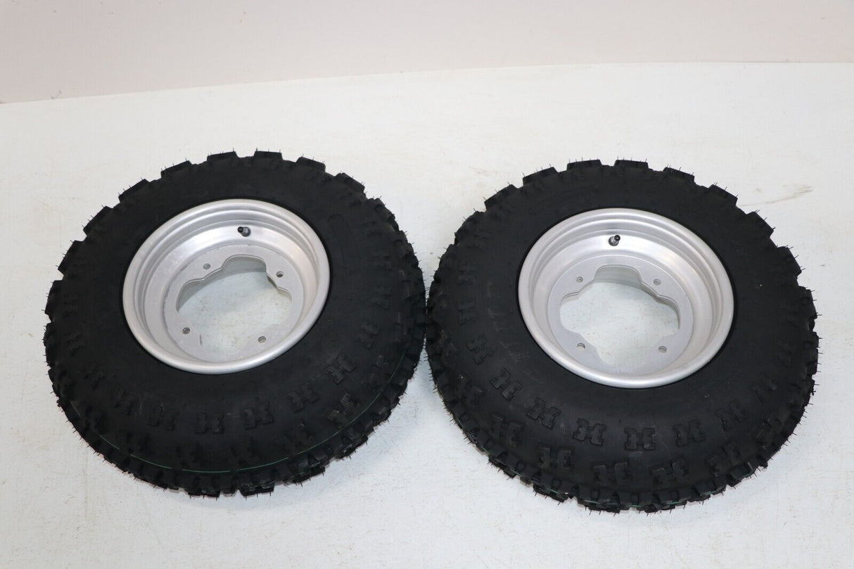 NEW 21x7x10 front tires + wheels rims Yamaha Banshee Raptor YFZ450 SILVER 2