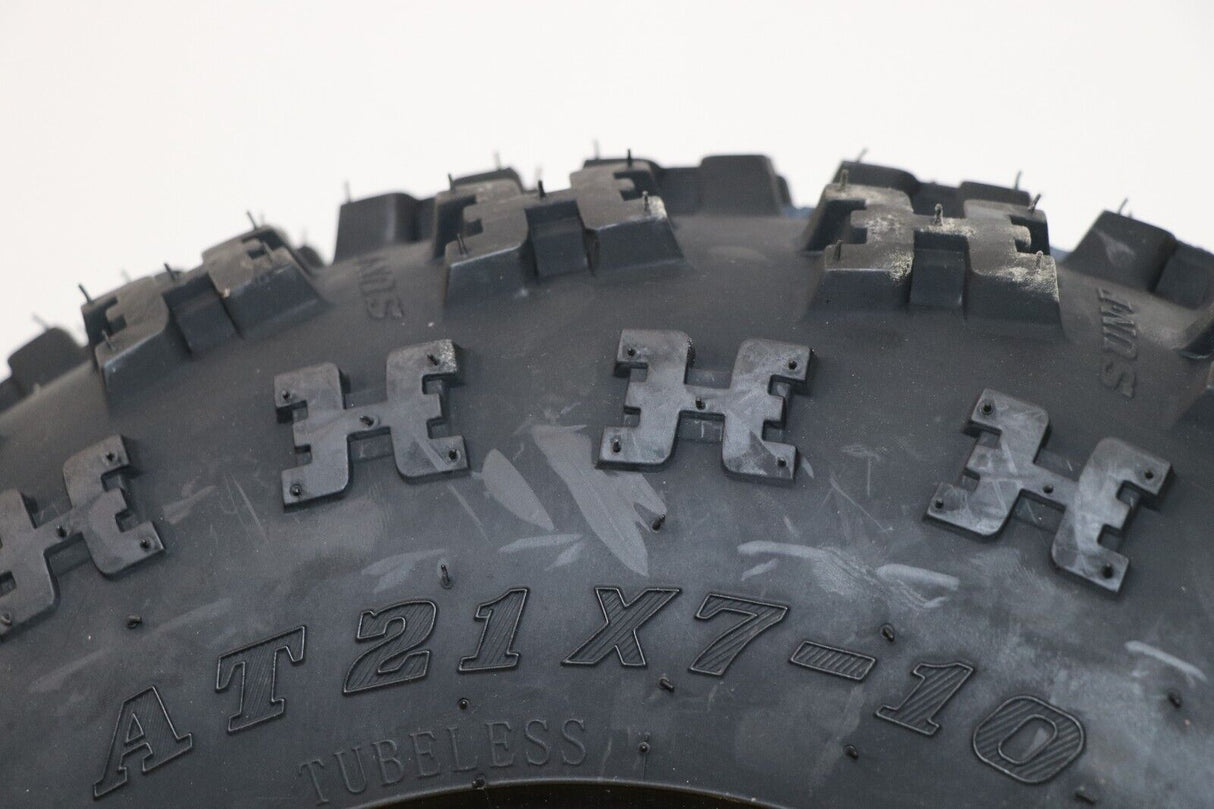 NEW 21x7x10 front tires + wheels rims Yamaha Banshee Raptor YFZ450 SILVER 8