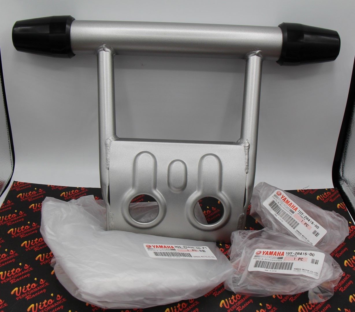 NEW OEM factory Banshee 1987-2006 front bumper guard + rubber end caps SILVER 1
