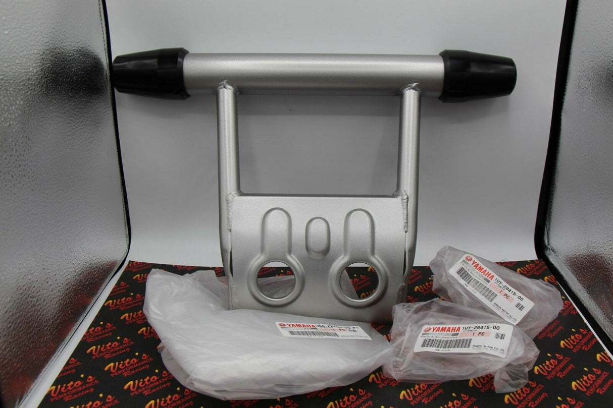 NEW OEM factory Banshee 1987-2006 front bumper guard + rubber end caps SILVER 3