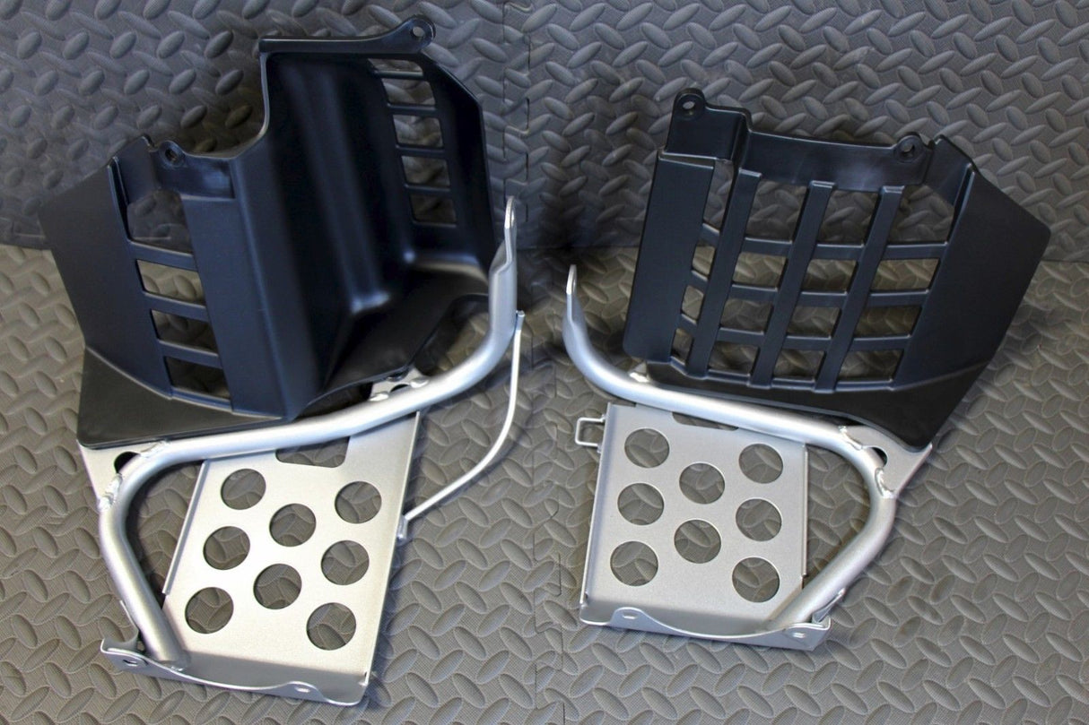 NEW Silver Heel Guards footrest Yamaha Banshee left + right nerf bars plastic 1