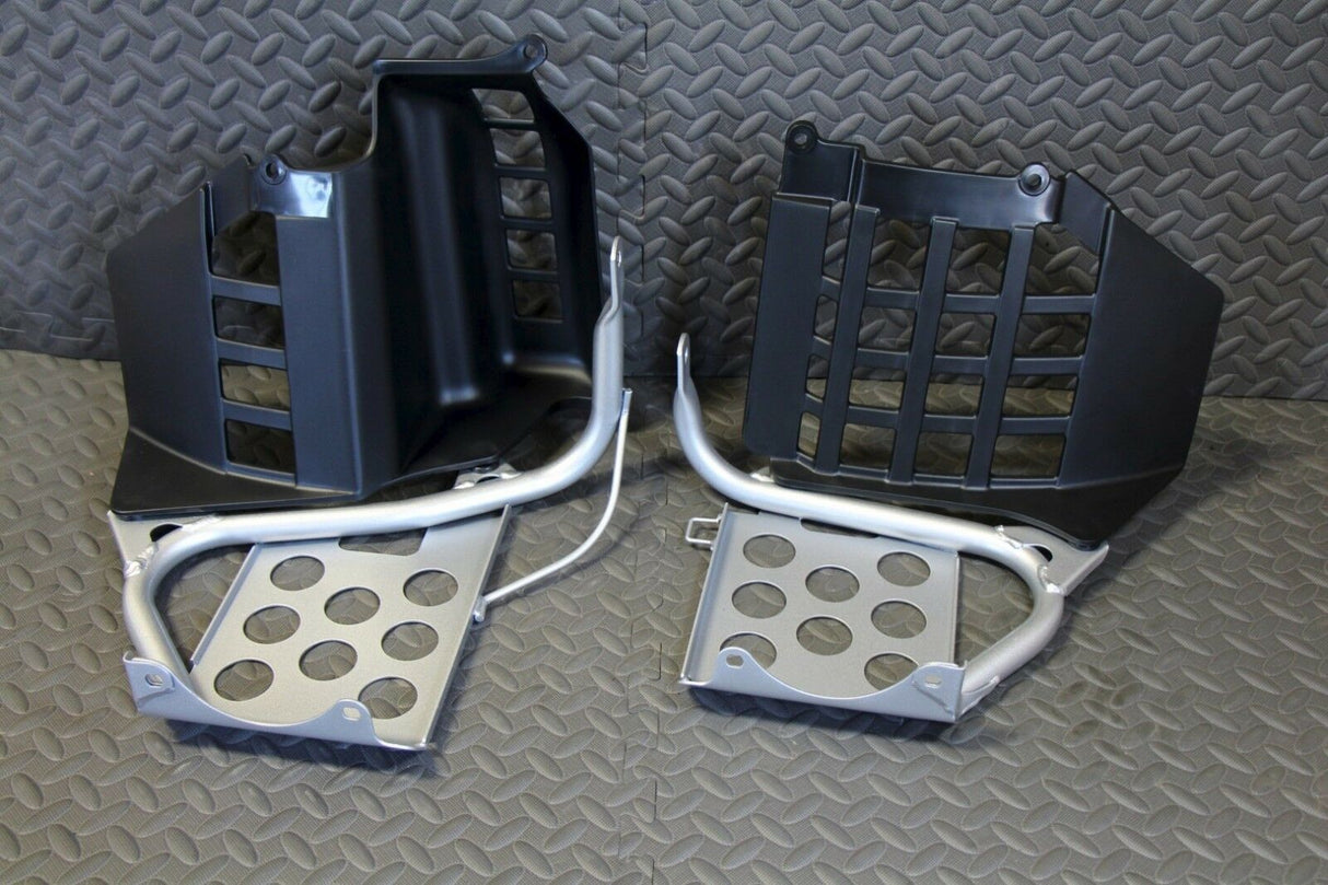 NEW Silver Heel Guards footrest Yamaha Banshee left + right nerf bars plastic 2