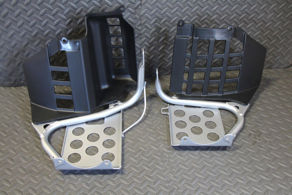 NEW Silver Heel Guards footrest Yamaha Banshee left + right nerf bars plastic 3