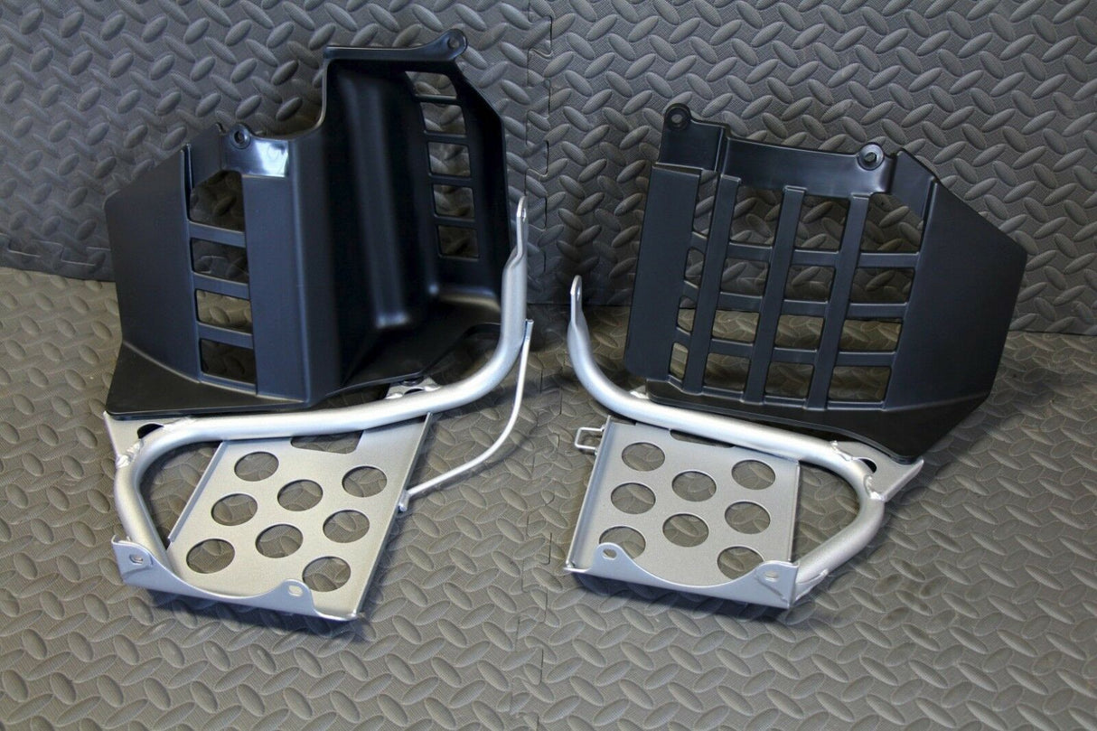 NEW Silver Heel Guards footrest Yamaha Banshee left + right nerf bars plastic 7