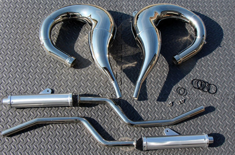 NEW 1987-2006 Yamaha Banshee CHROME in frame SHEARER drag pipes small bore 2