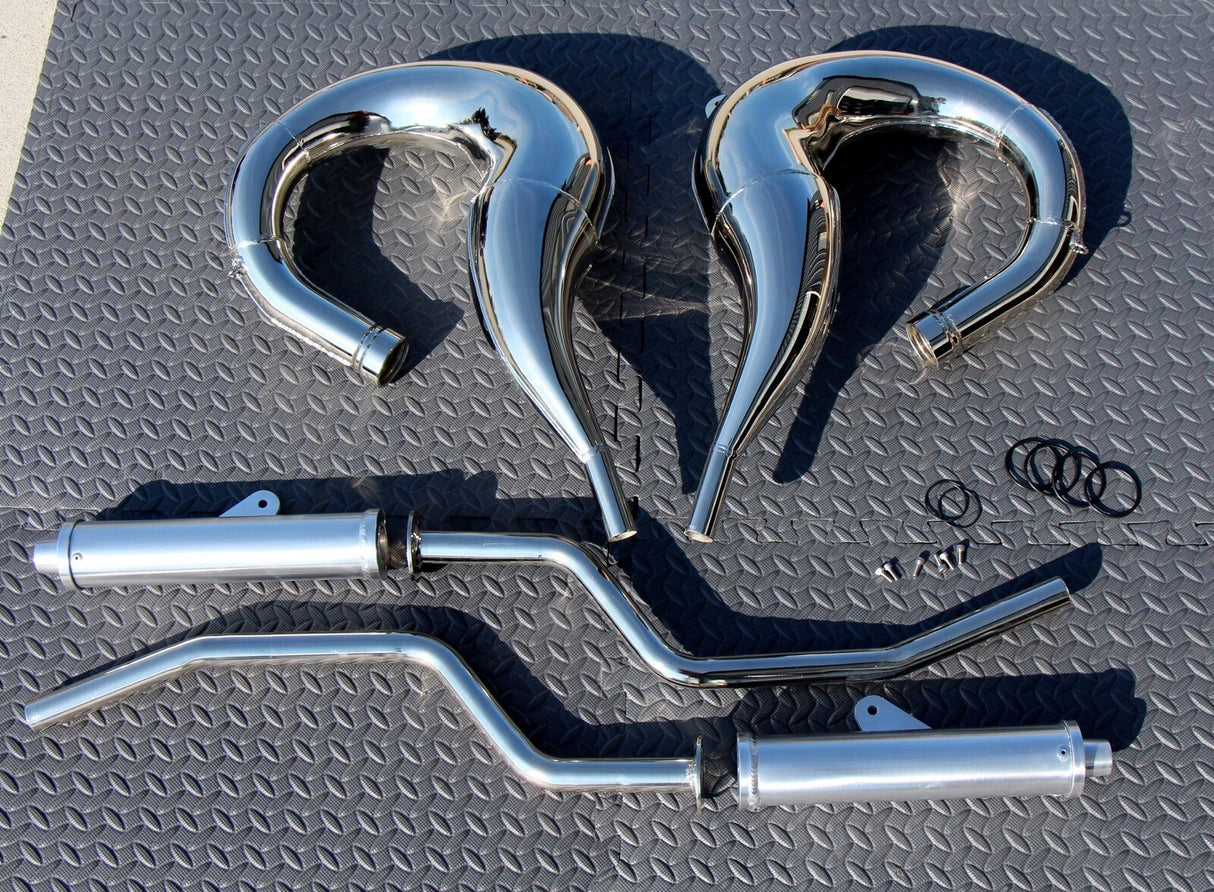NEW 1987-2006 Yamaha Banshee CHROME in frame SHEARER drag pipes small bore 4