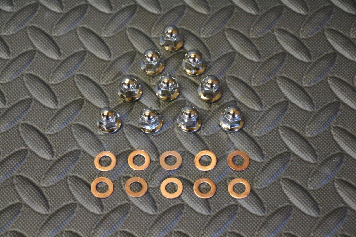 NEW Vito's Polished acorn head nuts + washers Yamaha Banshee Hemi Cool Head 2