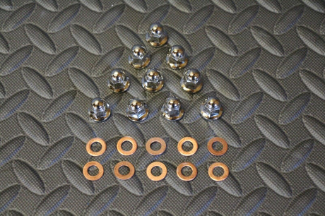 NEW Vito's Polished acorn head nuts + washers Yamaha Banshee Hemi Cool Head 2