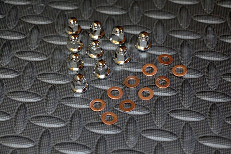 NEW Vito's Polished acorn head nuts + washers Yamaha Banshee Hemi Cool Head 4