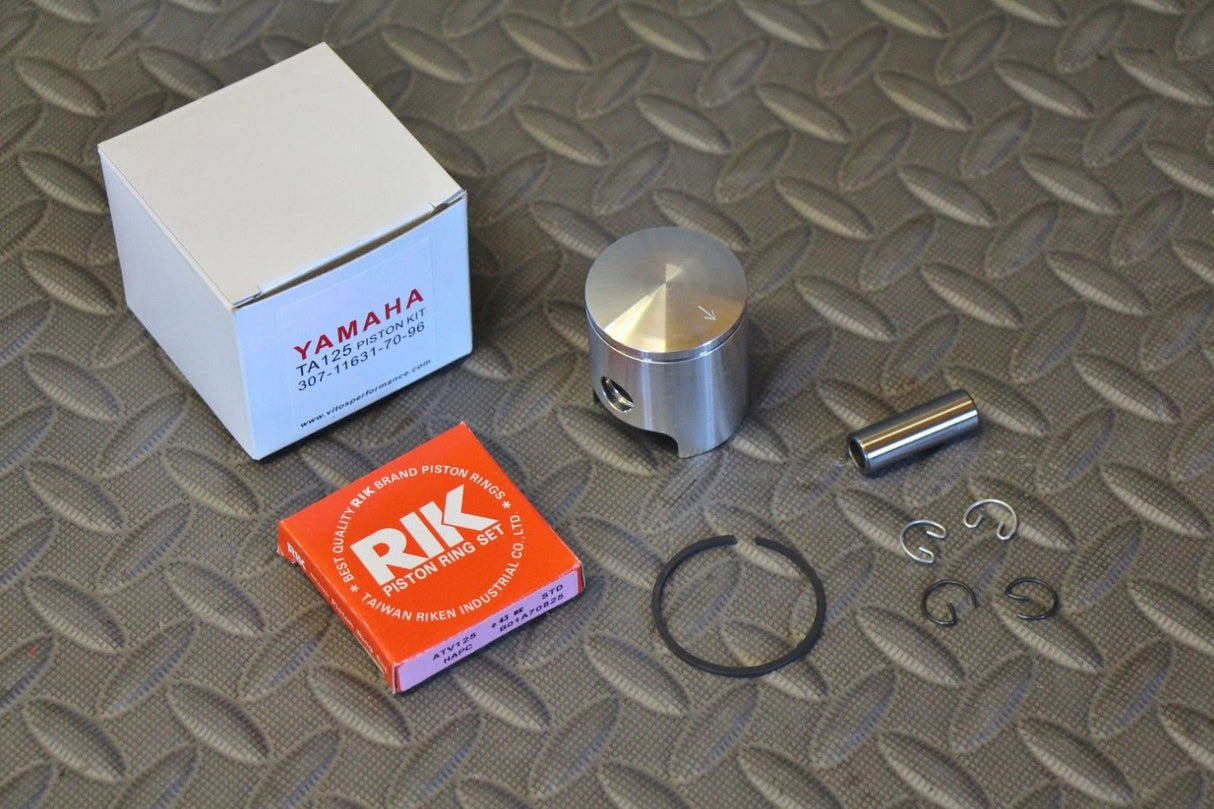 Vito's Yamaha TA125 Piston kit wrist pin-clips + RIK ring TA125 307-11631-70-96 1