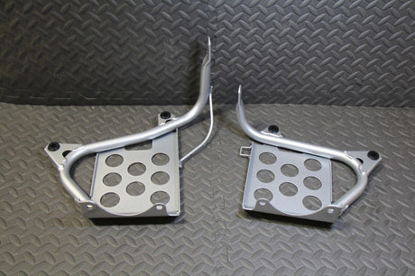 NEW Silver Heel Guards footrest stand Yamaha Banshee left + right nerf bars 1