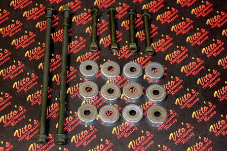 NEW Vito's Yamaha Banshee upper + lower a-arm bolts left + right + 12 dust caps 2