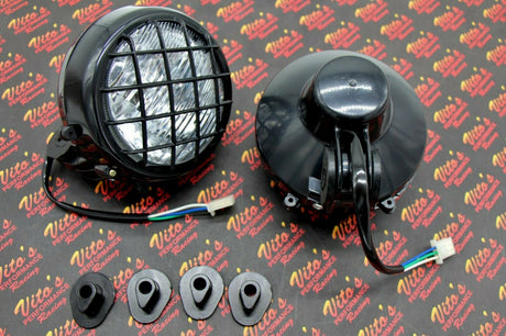 2 x NEW Headlights Yamaha Banshee lens bulbs lights grills 1996-2001 + COLLARS 4