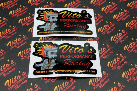 2 X Vito's Performance Sticker Set Kit Flaming Piston Crank Banshee Blaster 1