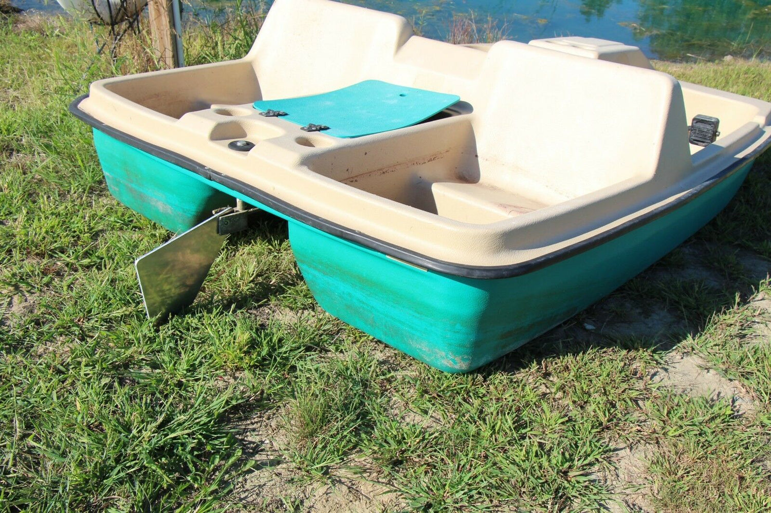 Paddle boat aluminum rudder SUN Dolphin - 3 or 5 seater - heavy duty 1/4 plating 5