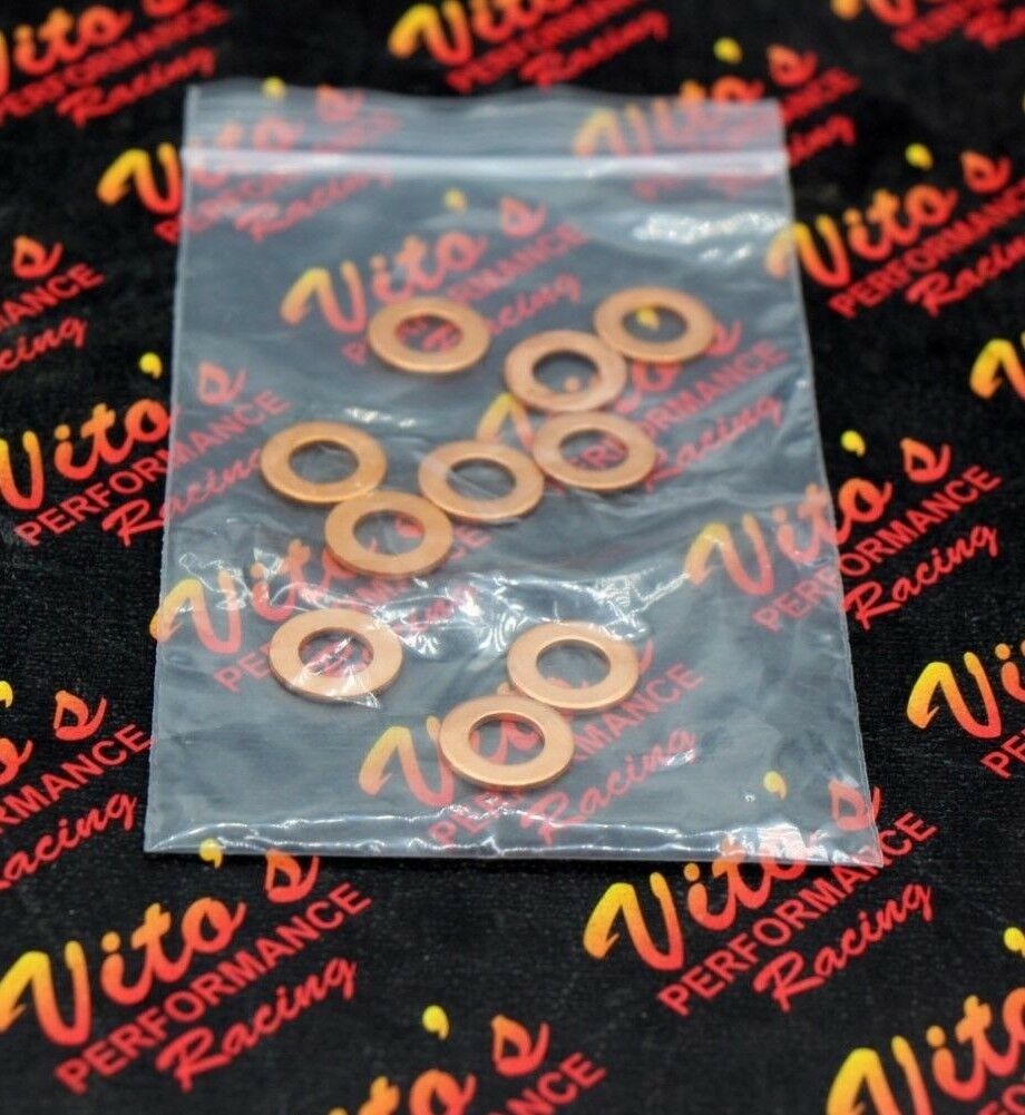 10 X Vito's Cool Hemi Head Copper Crush Washers Yamaha Banshee 1987-2006 1
