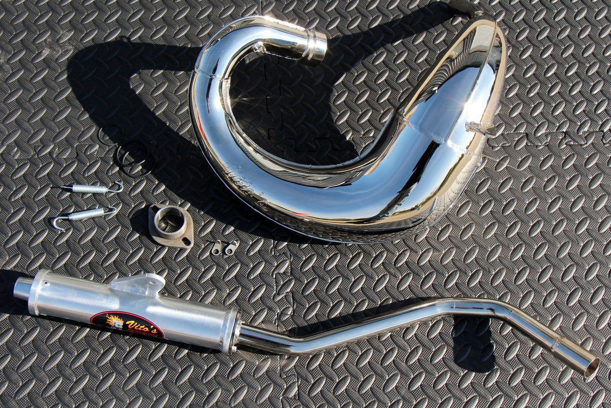 Yamaha Blaster Vito's Performance FAT BASTARD exhaust pipe + silencer CHROME 2