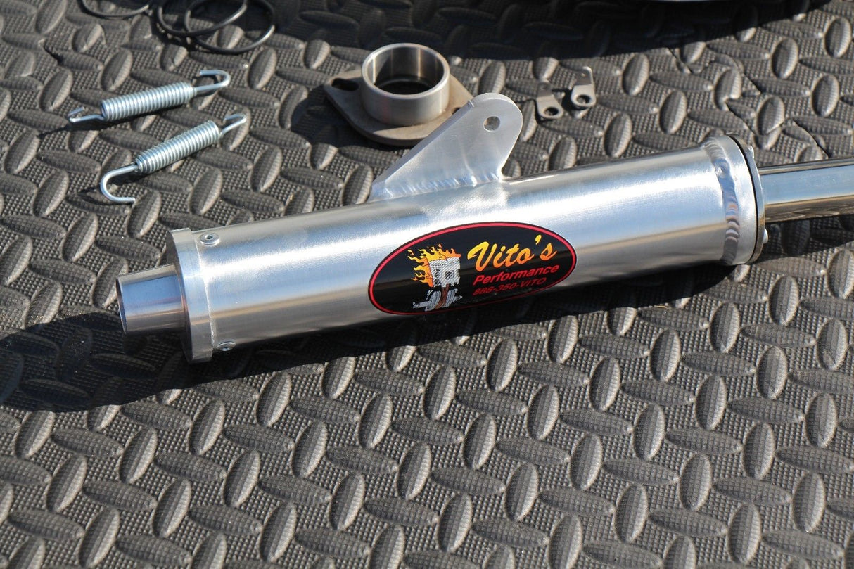 Yamaha Blaster Vito's Performance FAT BASTARD exhaust pipe + silencer CHROME 7