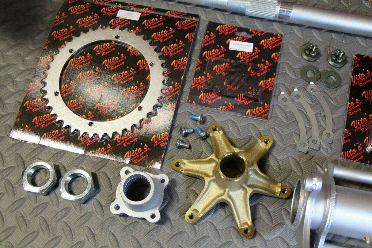 New Vito's +2" Banshee Rear Setup Axle Carrier Rotor + Hubs + Sprocket 42 Tooth 5