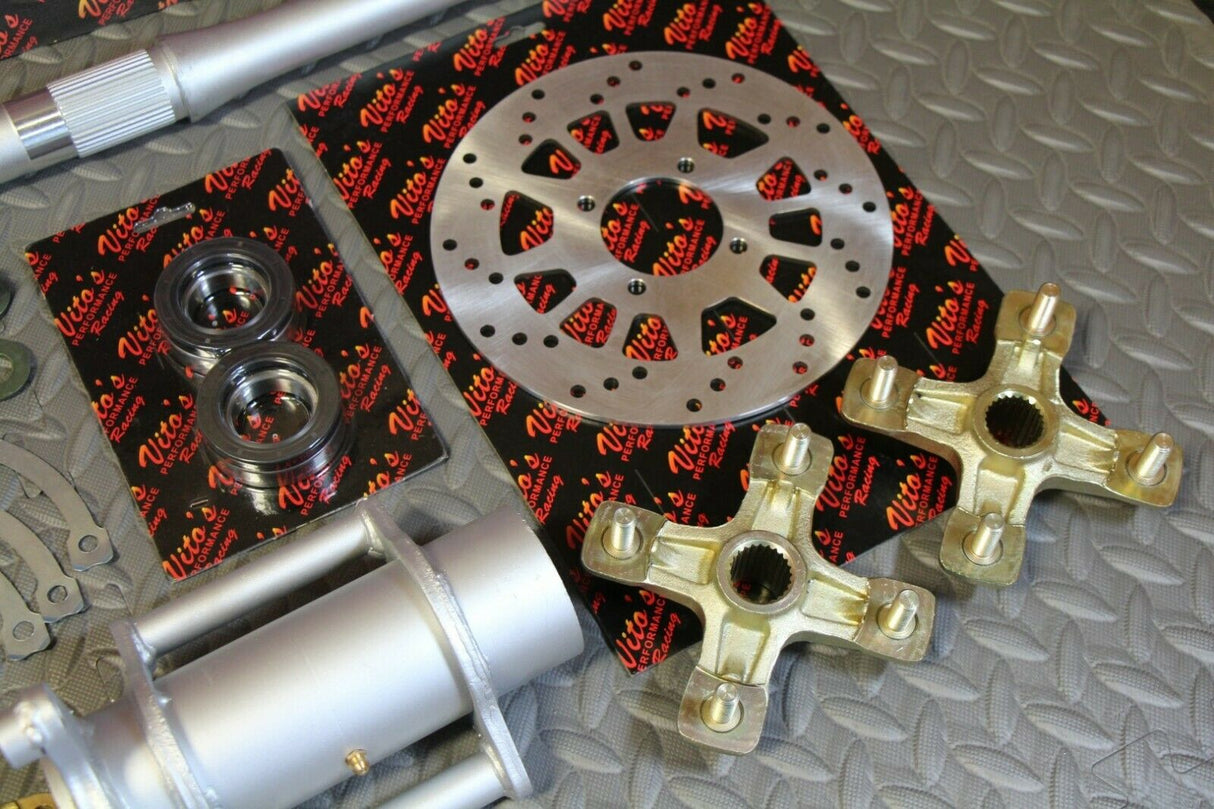 New Vito's +2" Banshee Rear Setup Axle Carrier Rotor + Hubs + Sprocket 44 Tooth 4