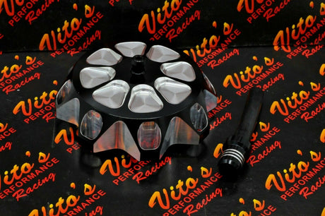 Vito's aluminum GAS CAP Yamaha Banshee YFZ450 Raptor 660 Warrior Blaster BLACK 1