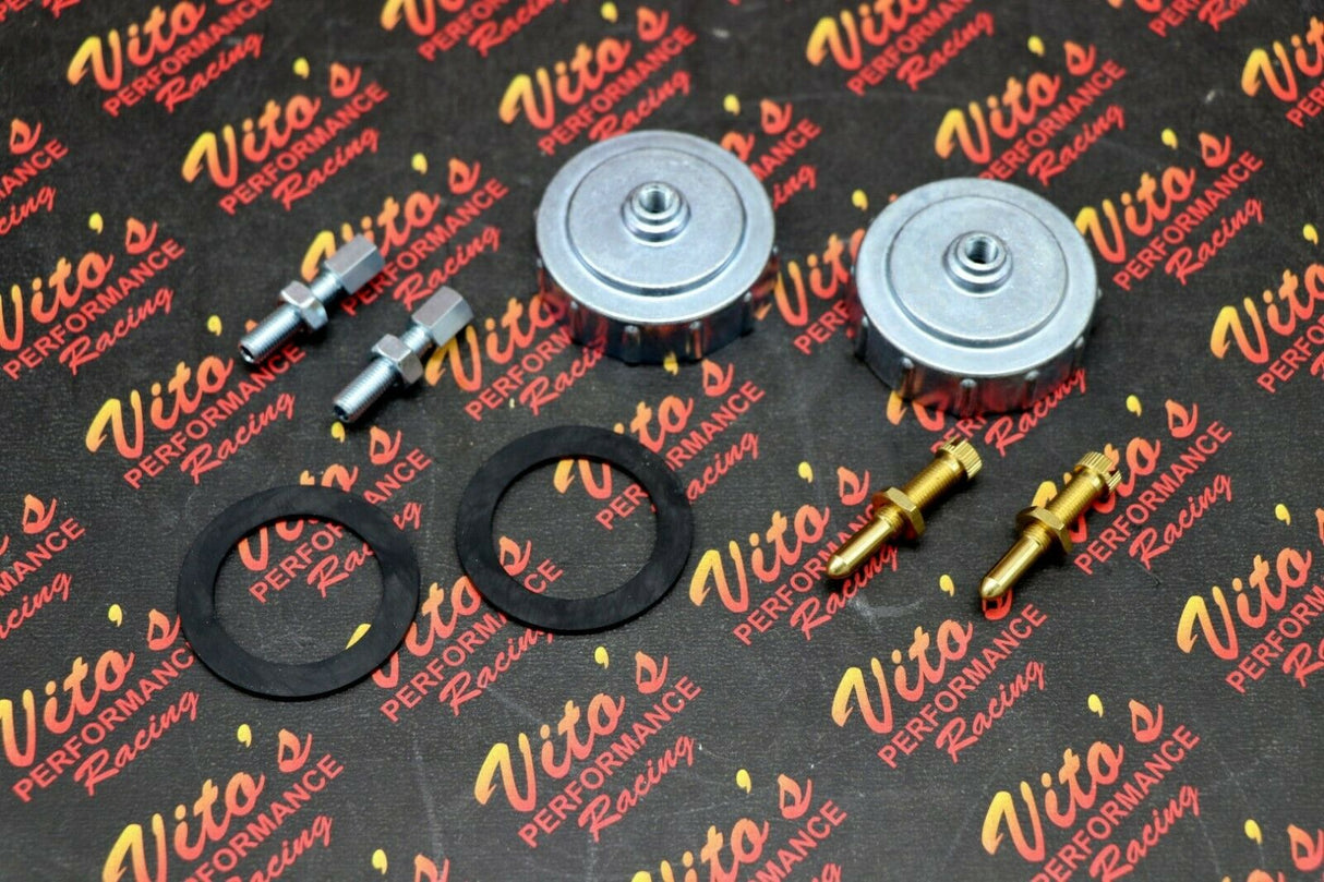 2 x Yamaha Banshee Vito's TORS REMOVAL CAPS carburetor carb tops + idle screws 1