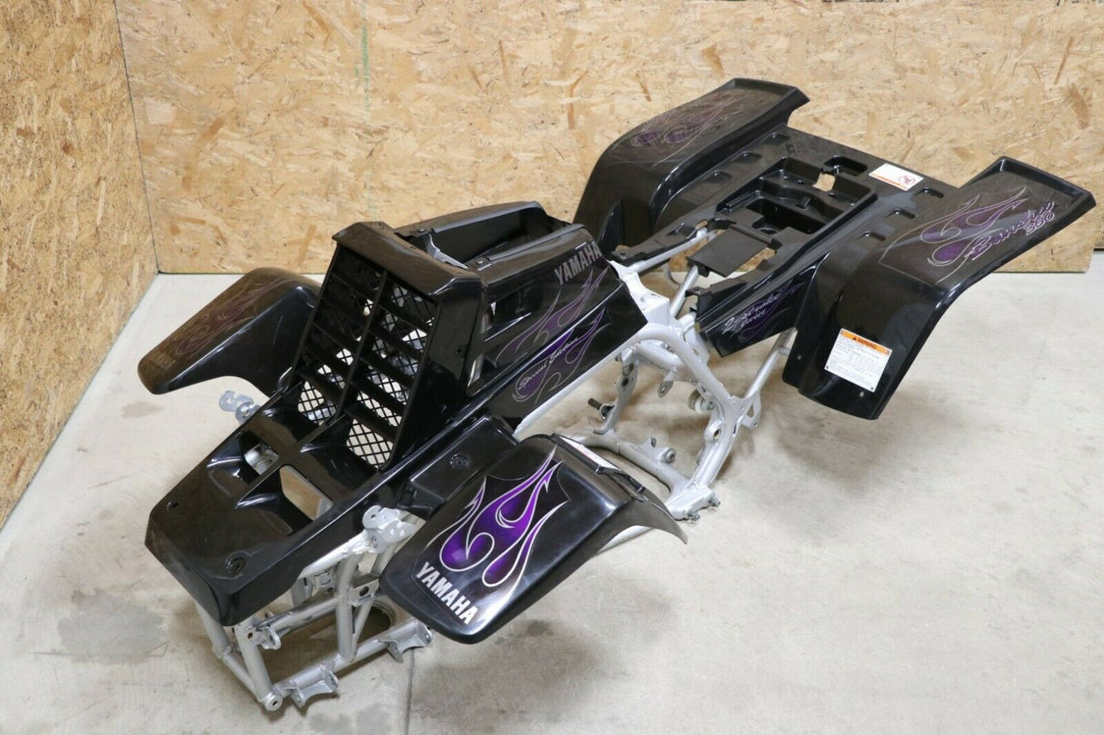 Yamaha Banshee fenders + gas tank plastic + grill + graphics BLACK FLAMES 2006 1