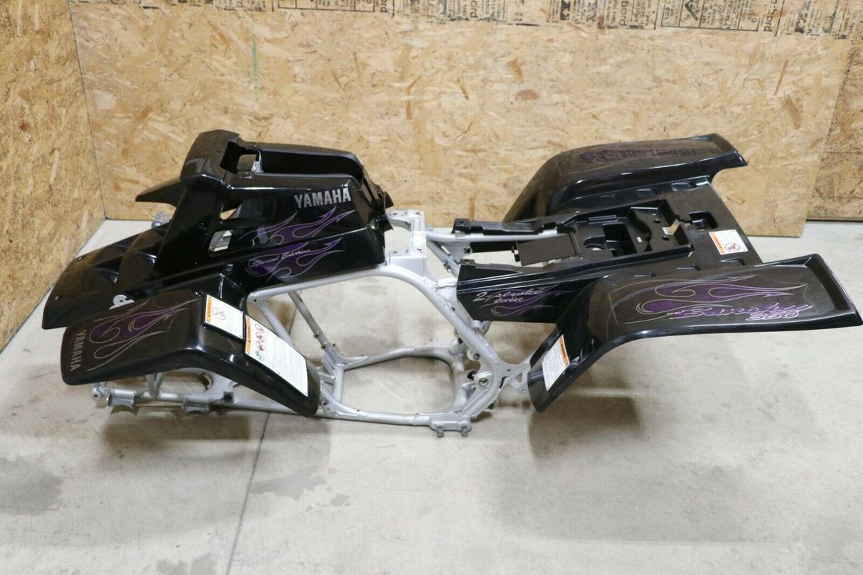 Yamaha Banshee fenders + gas tank plastic + grill + graphics BLACK FLAMES 2006 4