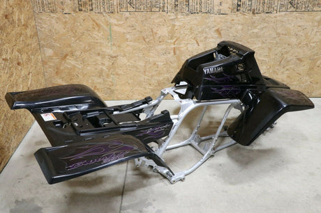 Yamaha Banshee fenders + gas tank plastic + grill + graphics BLACK FLAMES 2006 7