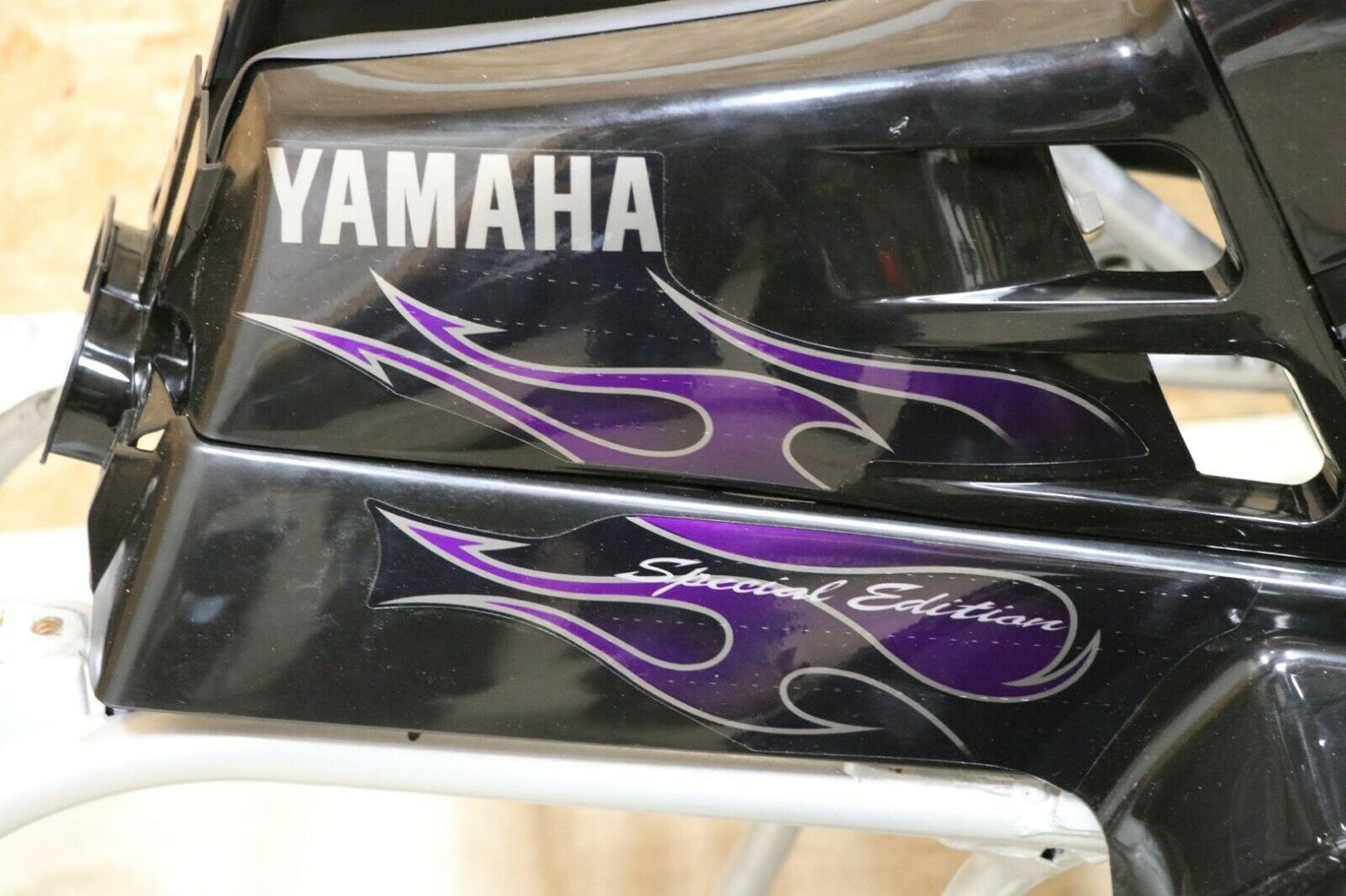 Yamaha Banshee fenders + gas tank plastic + grill + graphics BLACK FLAMES 2006 12