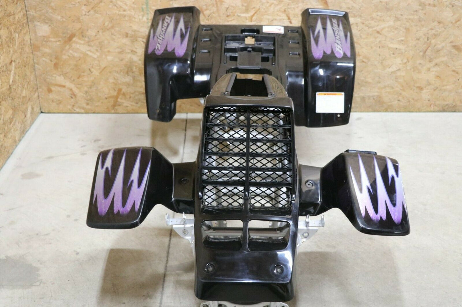 Yamaha Banshee fenders + gas tank plastic grill + graphics BLACK PURPLE 2005 SE 3