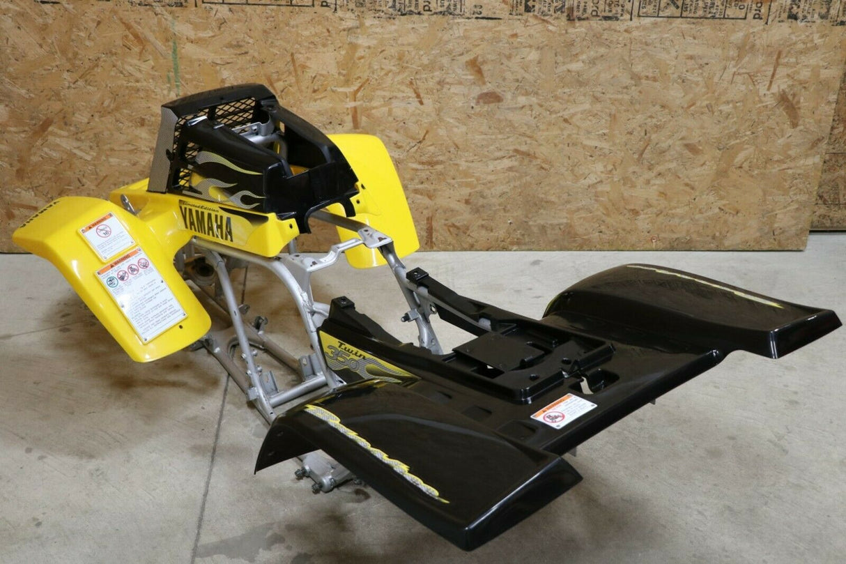 Yamaha Banshee fenders + gas tank plastic + grill + graphics BLACK  YELLOW 2003 4