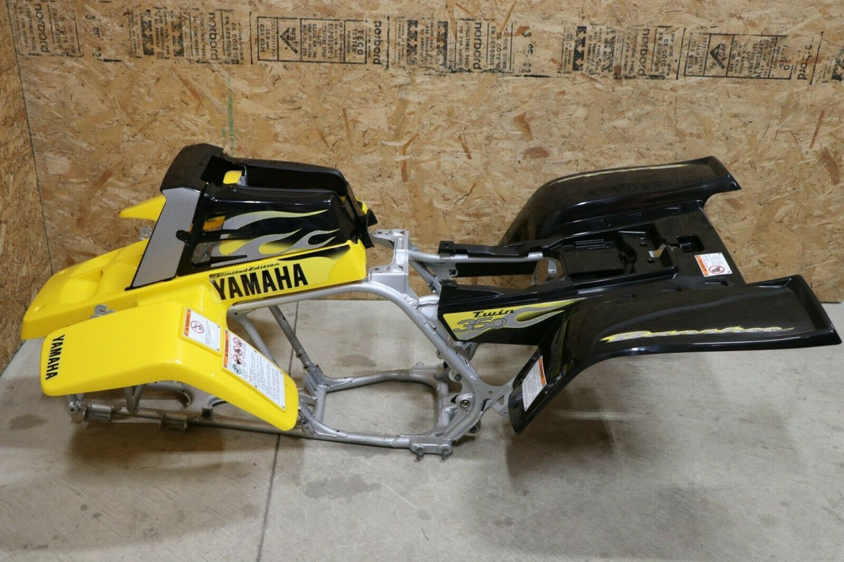 Yamaha Banshee fenders + gas tank plastic + grill + graphics BLACK  YELLOW 2003 5