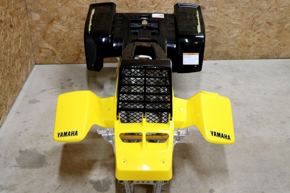 Yamaha Banshee fenders + gas tank plastic + grill + graphics BLACK  YELLOW 2003 6