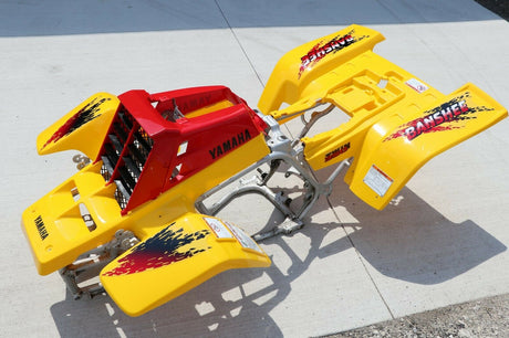 Yamaha Banshee fenders + gas tank plastic grill + graphics YELLOW RED 1997 1