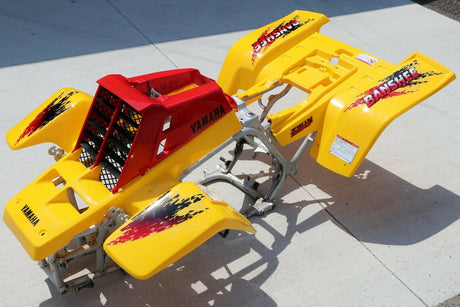 Yamaha Banshee fenders + gas tank plastic grill + graphics YELLOW RED 1997 3