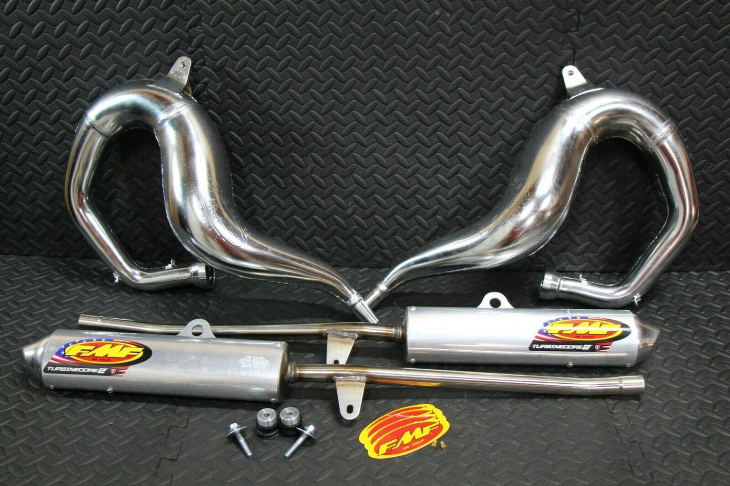 FMF Fatty exhaust Pipes  Turbine core 2 spark arrestor silencers Yamaha Banshee 4