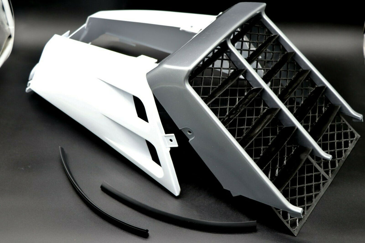 NEW Vito's Yamaha Banshee plastic gas tank side covers + grill 2006 WHITE SILVER 4