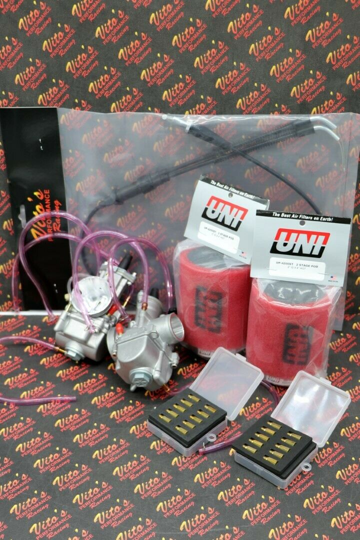 NEW 2 x 28mm carburetor + throttle cable carbs Banshee + UNI filters + jet kit 1