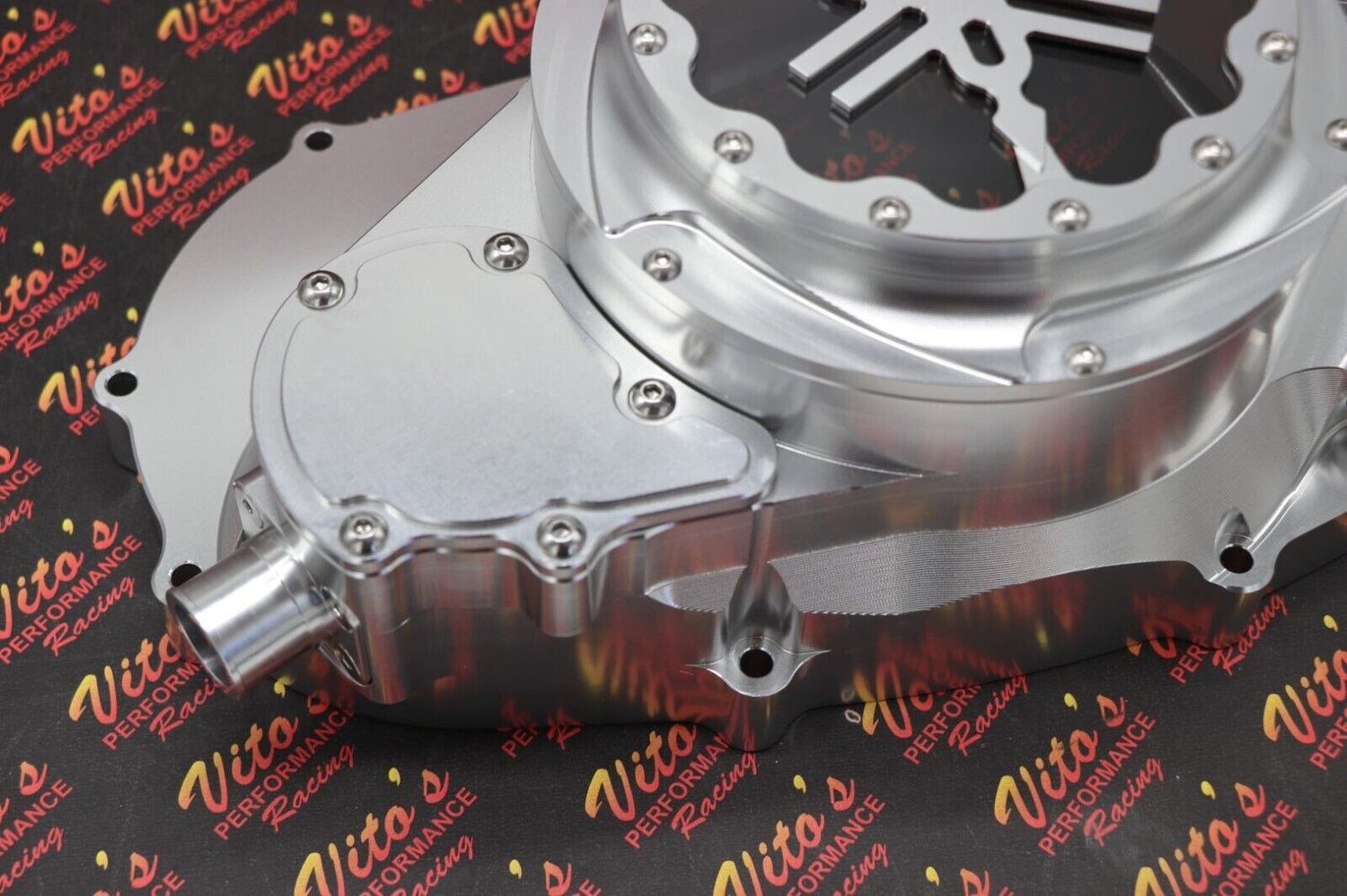 Billet aluminum Yamaha Banshee lock up CLUTCH COVER clear window dipstick LOGO 6