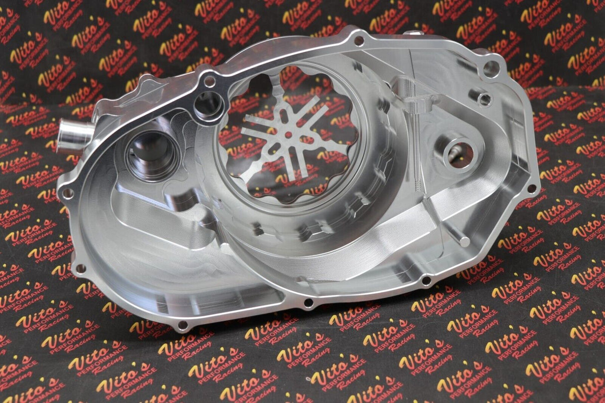 Billet aluminum Yamaha Banshee lock up CLUTCH COVER clear window dipstick LOGO 8
