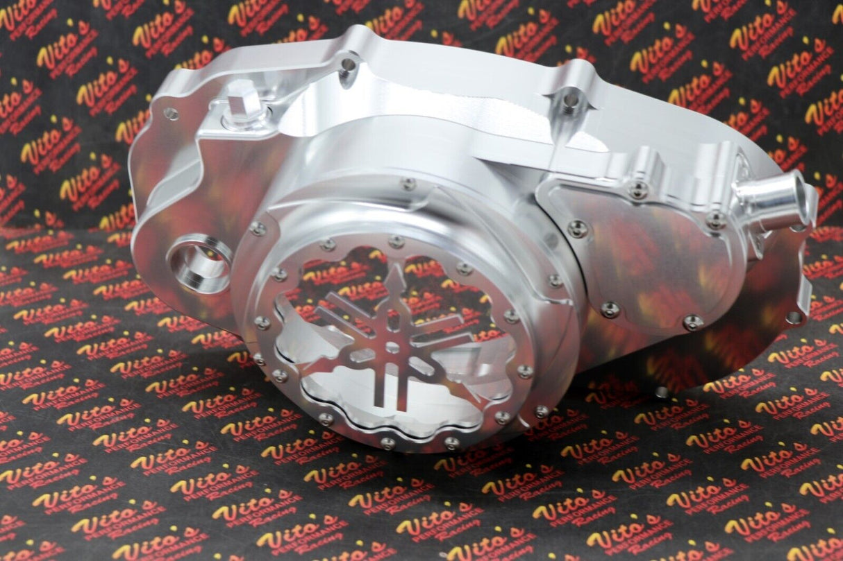 Billet aluminum Yamaha Banshee lock up CLUTCH COVER clear window dipstick LOGO 9