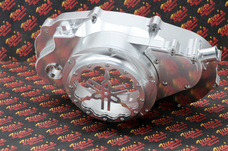 Billet aluminum Yamaha Banshee lock up CLUTCH COVER clear window dipstick LOGO 9