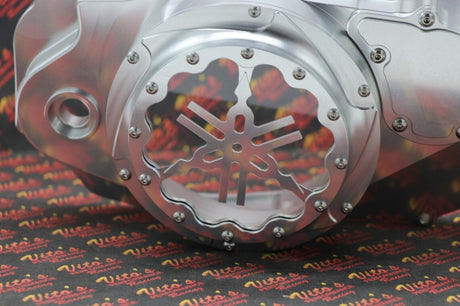 Billet aluminum Yamaha Banshee lock up CLUTCH COVER clear window dipstick LOGO 10